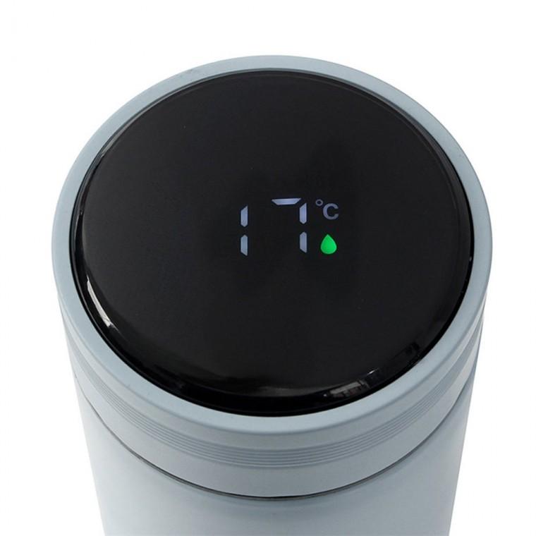 LED 온도표시 보온병 500ml 스카이 밀폐뚜껑보온병