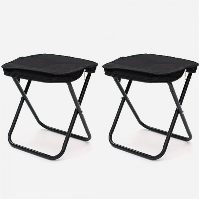 휴대용 접이식의자 2개 26cm 블랙 야외용 캠핑의자