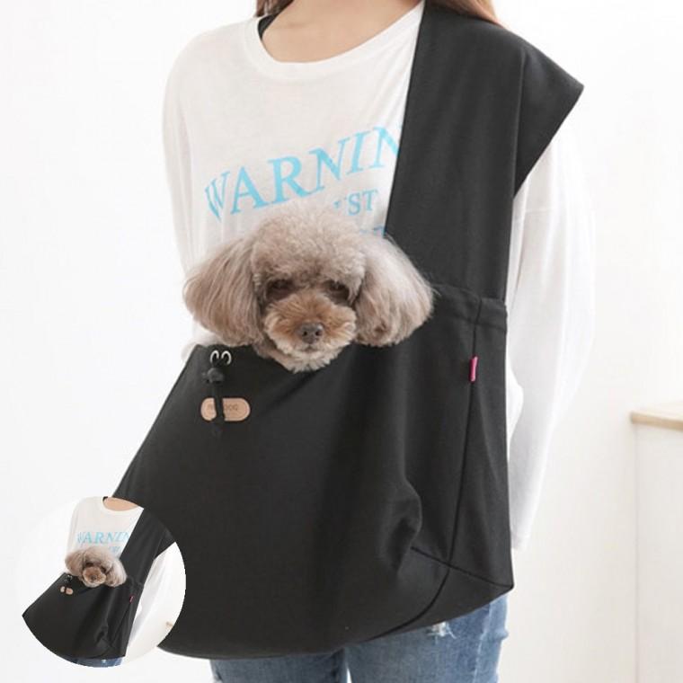 강아지슬링백 반려견이동가방 애견포대기 강아지포대기 애견이동가방 뉴 솔리드 슬링백 블랙