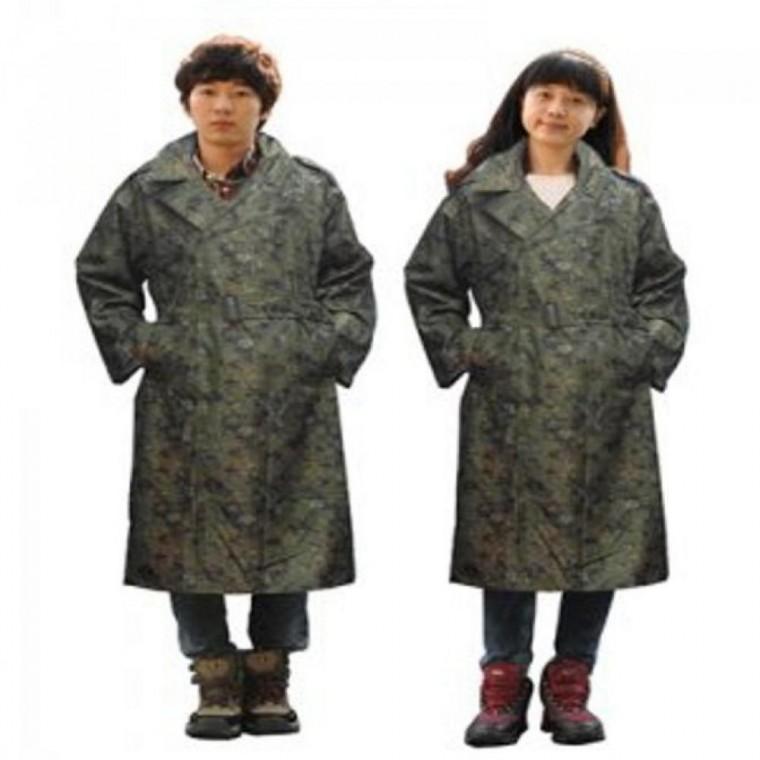 카모플라주 판쵸우의 레인코트 남자우비 여자우비
