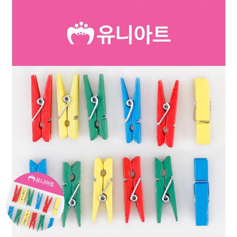 엽서걸이 사진걸이집게 사진집게 가랜드집게 POP집게 나무집게 색상혼합 중