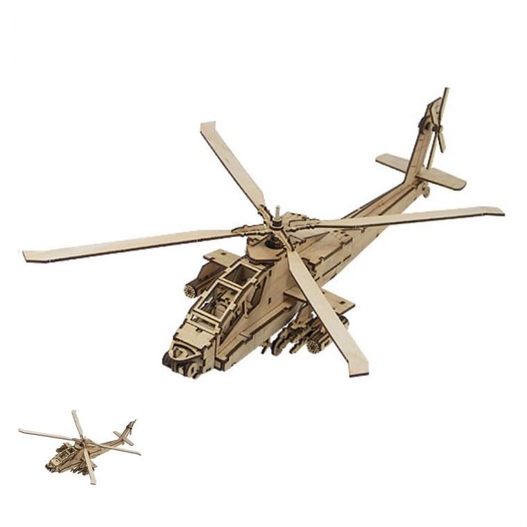 목재피규어 나무판조립키트 목재모형 만들기재료 목재만들기키트 AH-64 공격형 헬리콥터 아파치