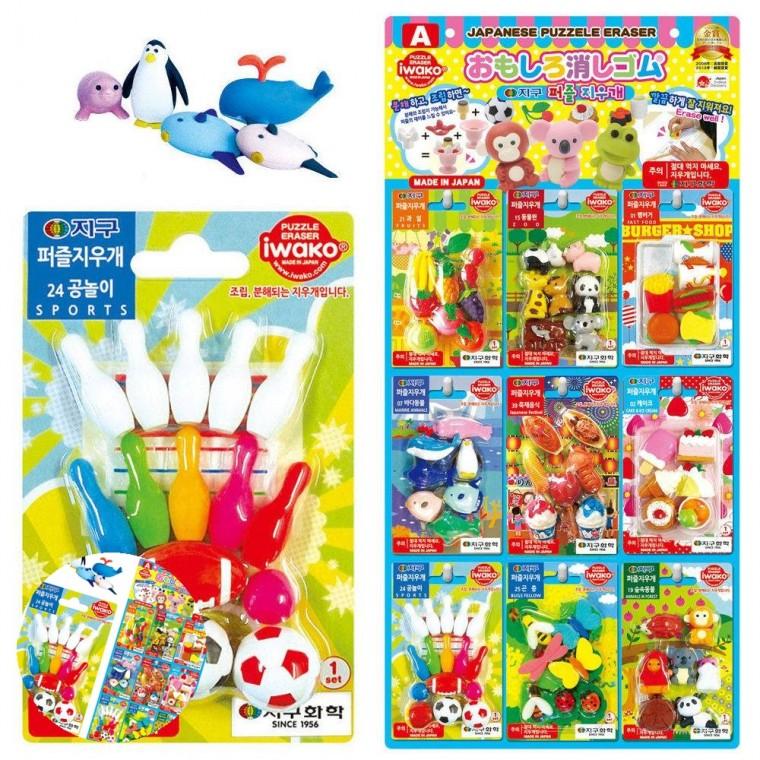 어린이지우개 연필지우개 글씨지우개 그림지우개 샤프지우개 퍼즐 지우개 완구 9종 x 4입 36개 세트 A타입