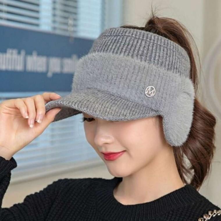 여성 골프 귀달이 썬캡 겨울골프모자 겨울여성모자 겨울털모자