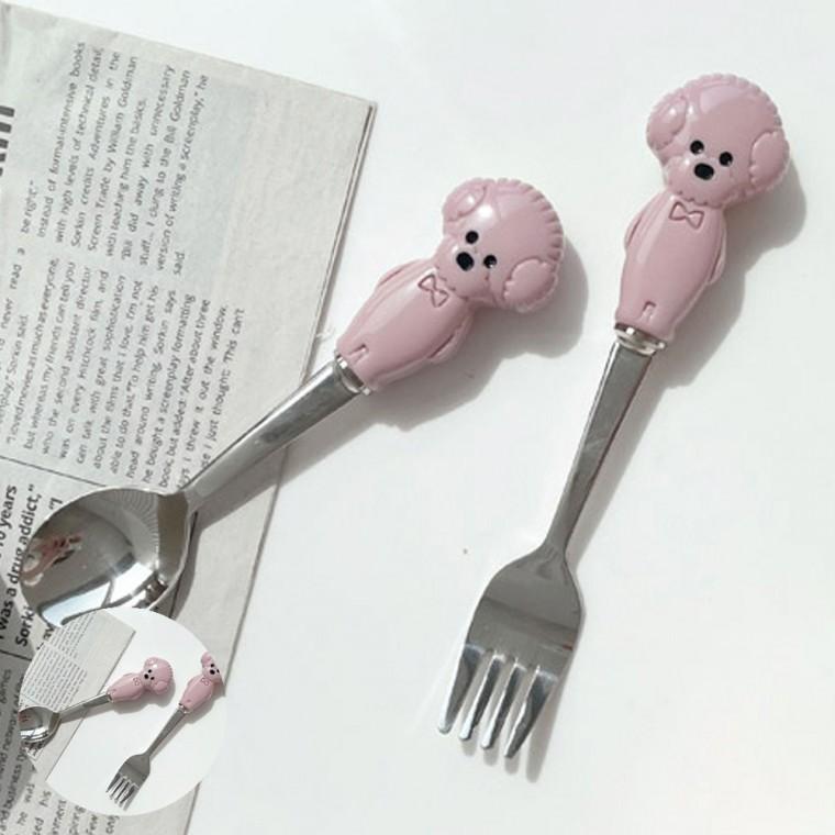 호텔식양식기 모던양식기 고급주방식기 식당용양식기 고급식기세트 더 비숑 커트러리 스푼 포크 세트 핑크
