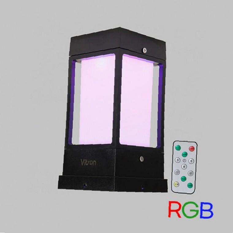 태양광 LED 문주등 사각 리모컨 RGB 야외조명등 LED잔디등