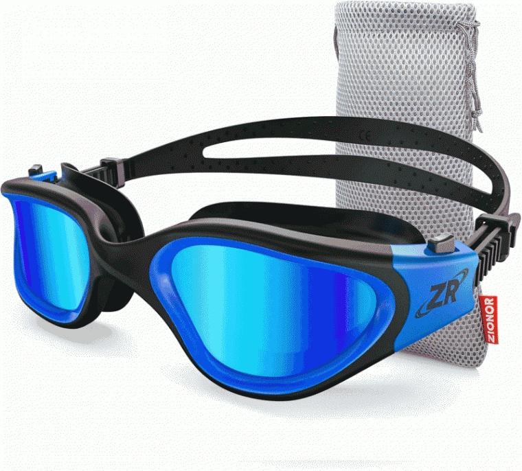 남녀 수경 편광 UV 차단 김서림 부드런 코받침 방수 blue mirror polarized goggles