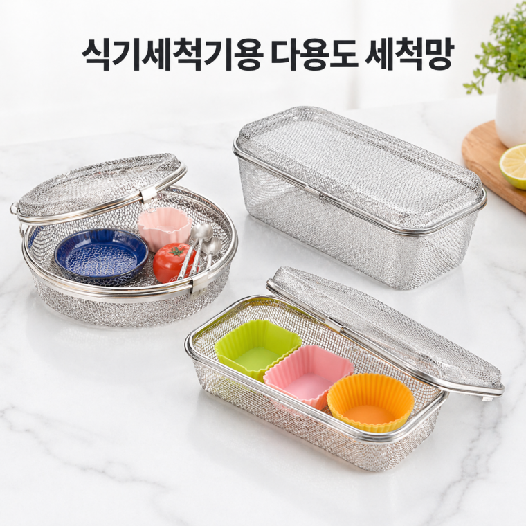 세척기있는집 필수/식기세척기망/QW/몰드 소스그릇 과일포크 꼬지 세척망/스텐망/세척기용기/SLE-902905