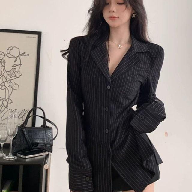 미니 원피스 지안 오피스 셔츠 블랙 시크 블랙롱 와이셔츠