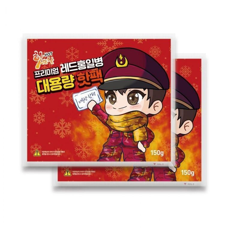 핫한날 프리미엄 레드 홍일병 흔드는 핫팩 150g 1매 대용량 군대 대형 흔드는 150g 캠핑 군용