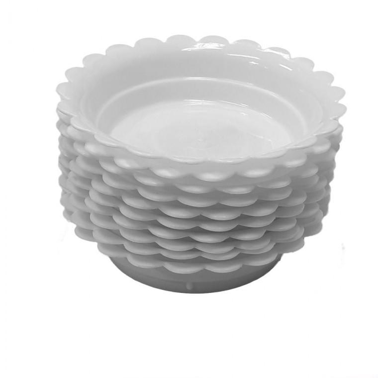 6호 17.5cm 10 개 해바라기 막쓰는 화분 받침 플라스틱 백색