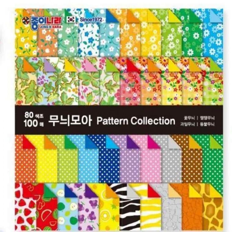 미술용품 예쁜색종이 종이만들기 페이퍼크래프트 무늬색종이 100매