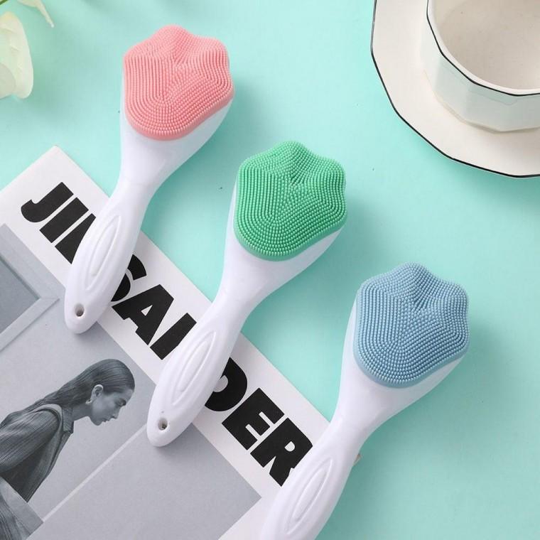 실리콘 페이스 브러쉬 피지 각질 제거 클렌징 브러쉬 스크럽 세안 실리콘 저자극 블랙헤드제거 미용 모공
