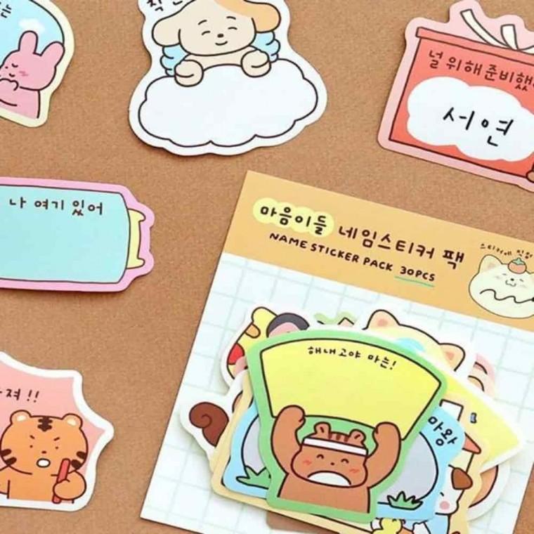 스티커명찰 귀여운스티커 큰네임스티커 이름표스티커 네임스티커 30매