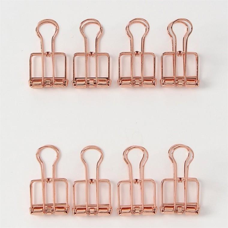 철제 더블 클립 8개 2cm 로즈골드 사무실 클립
