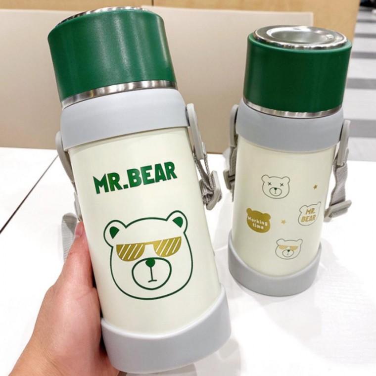 곰돌이 손잡이 컵 물통 물병 보온병 텀블러 650ml