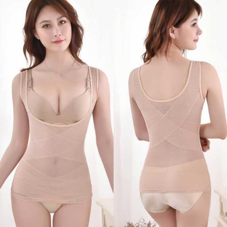 여성 보정 나시 쉐이퍼 슬림 압박 바디 속옷 통기성