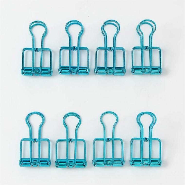 철제 더블 클립 8개 2cm 블루 다용도 더블클립