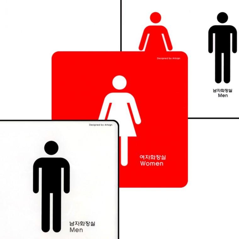 화장실 표지판 남녀구분 문패 공용화장실 표시판 사무실부착 매장 안내판 인테리어소품