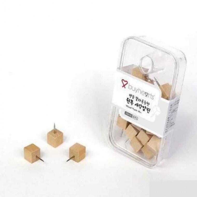 게시판꾸미기 고정핀 게시판고정 사무실게시판 원목 사각압핀