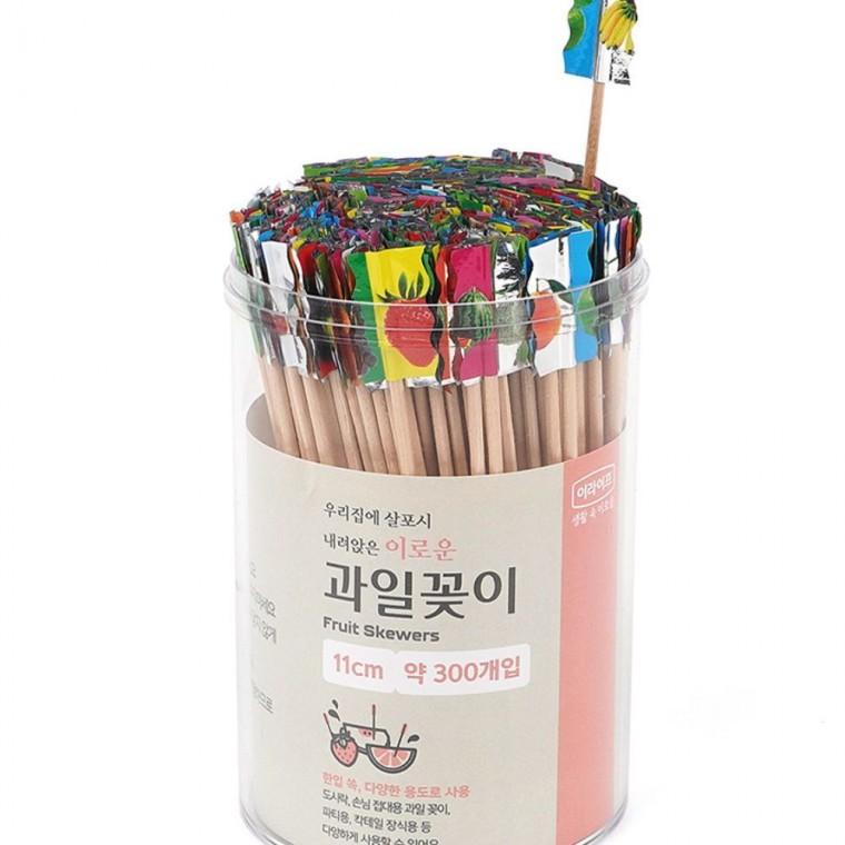 300p 원형 과일 파티 꽂이 뷔페 핑거푸드 간식 나무 디저트 케이터링 꼬치 이쑤시개