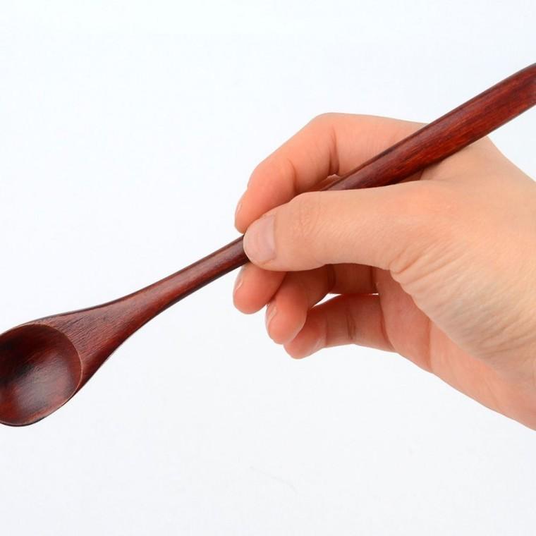 옻칠스푼 나무 롱스푼 2P 옻칠 커피 긴숟가락 원목 카페 젓는 막대 음료