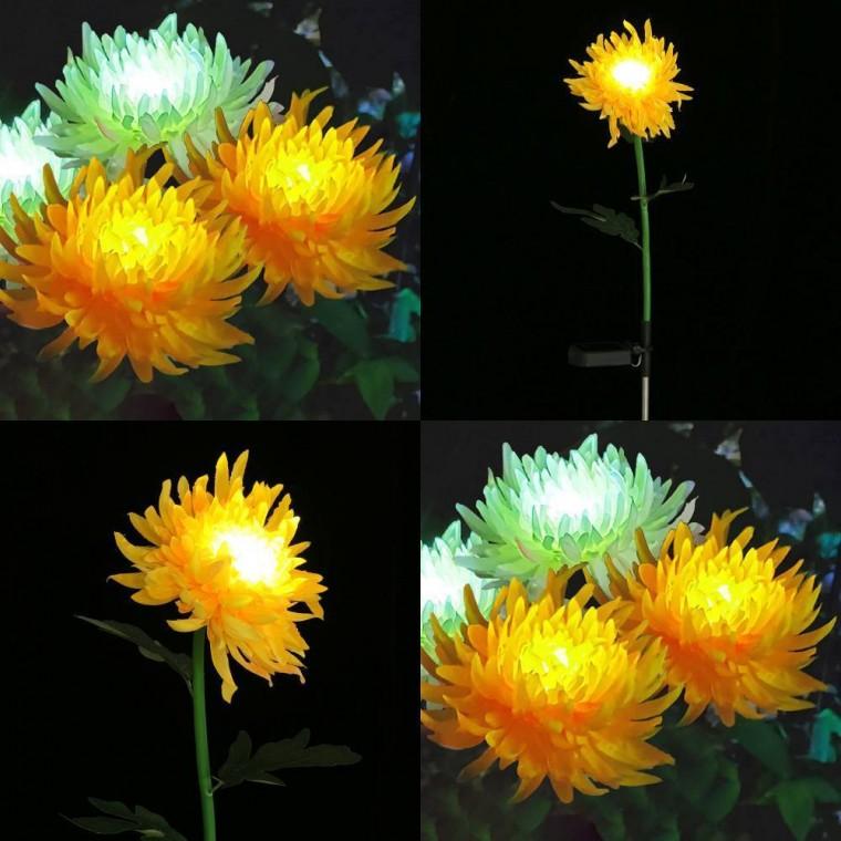 국화 LED 태양광 꽃정원등 옐로우 경관조명 마당