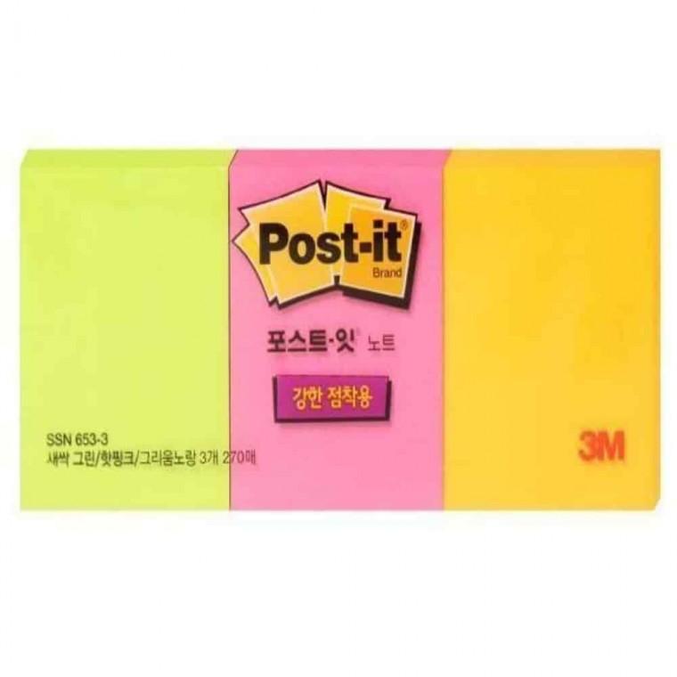 점착식메모지 귀여운메모지 문구용품 고급메모지 포스트잇 강한점착용 형광 51x38