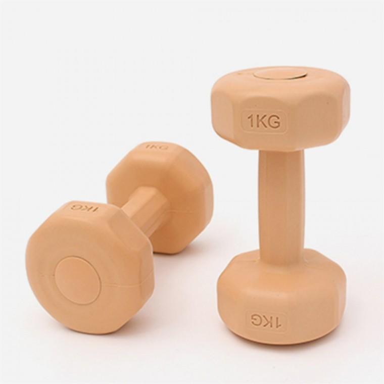 육각 아령 2개 1kg 오렌지 덤벨 아령