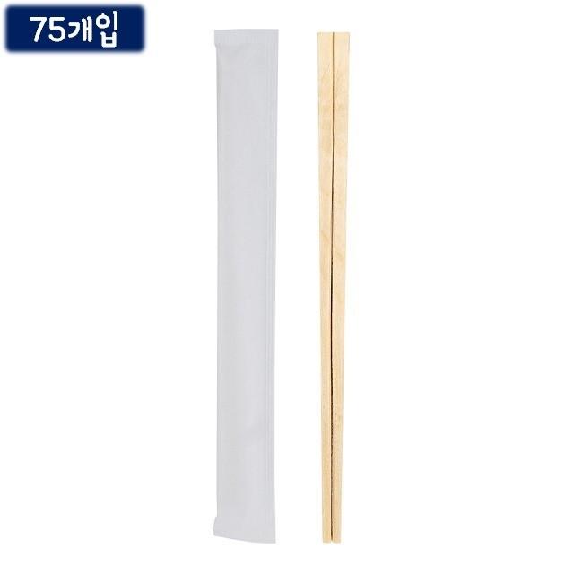 일회용 나무젓가락-20.5cm 75개입 개별포장