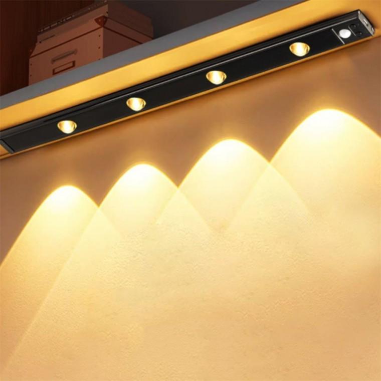 USB충전 무선 LED 센서등 50cm 블랙 벽부착등