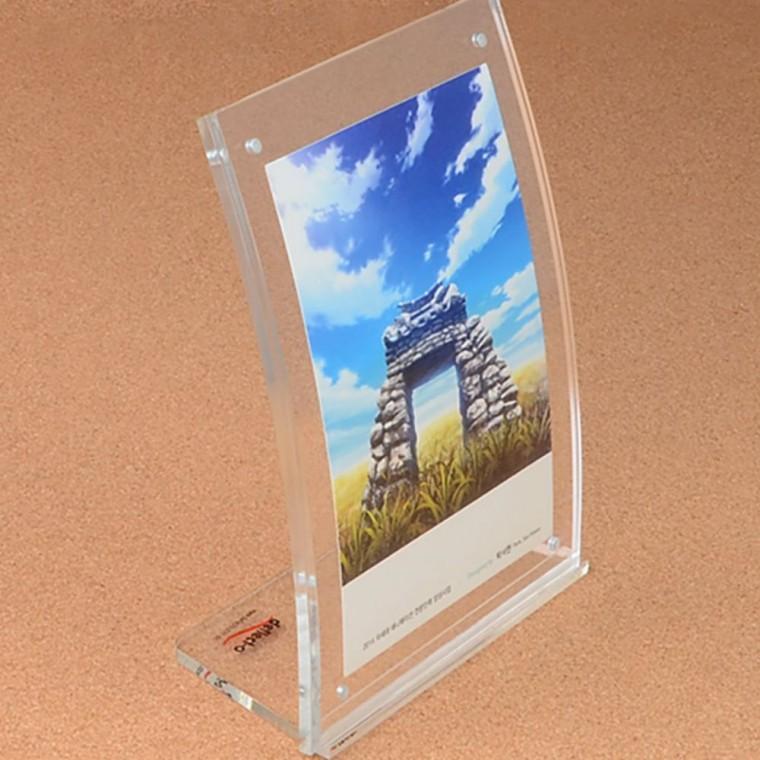 L형 커브 자석 사진 거치 액자 간편 인테리아 탁상 탈부착 세련 투명액자