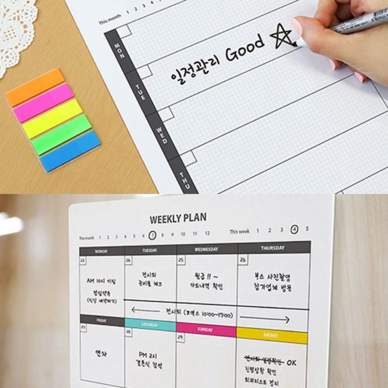 탈부착 메모보드 주간플래너 벽걸이 자석 화이트보드 계획표 일정관리 스케줄판 A4