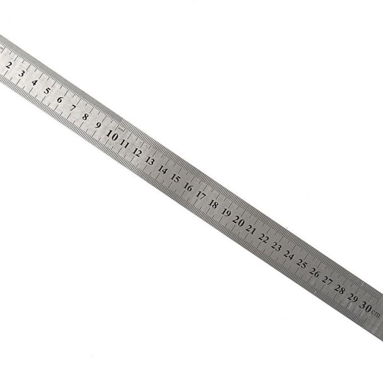 일자형자 30cm 직자 쇠자 스틸 학습 정밀 측정 사무 눈금 목공 두꺼운 제도