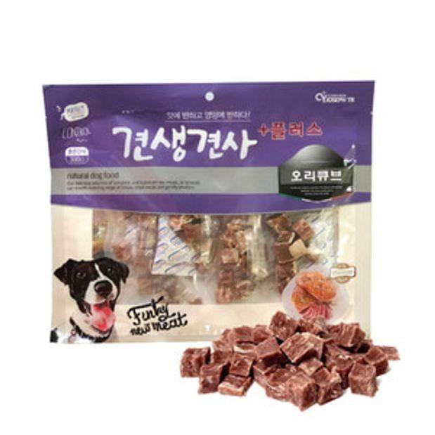 강아지 간식 개간식 육포 사시미 오리 큐브 간식 300g