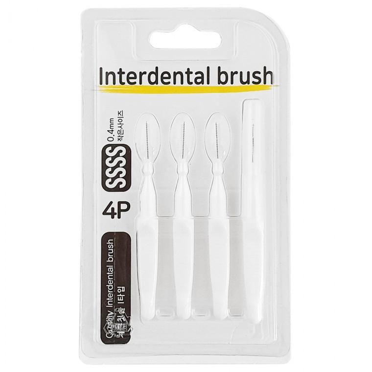 우일 치간칫솔I타입 (4P SSSS) 0.4mm 휴대용 치석제거