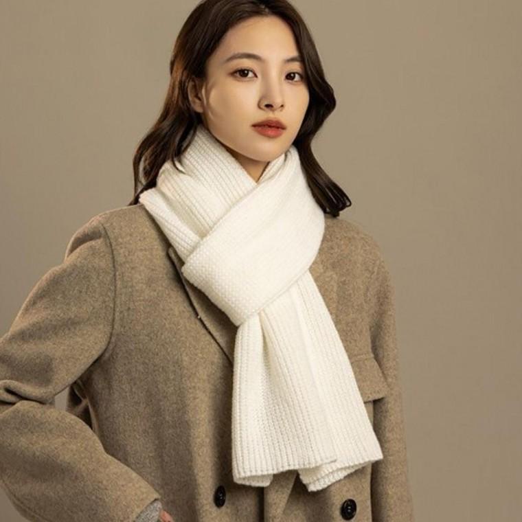 남자 여성 겨울 외출 깔끔한 기본 디자인 무지 베이직 니트 머플러 목도리 후드 케이프