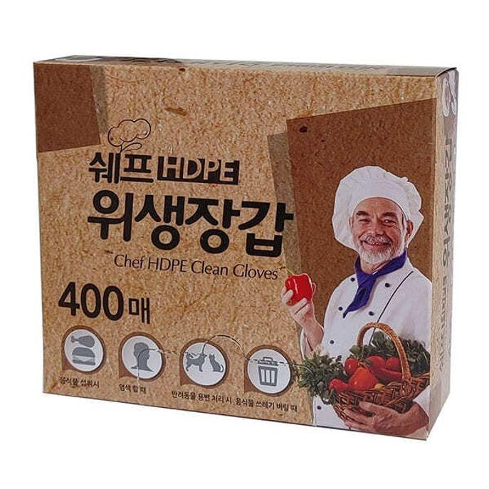 쉐프 위생장갑 주방 일회용 다용도 비닐 장갑 400매