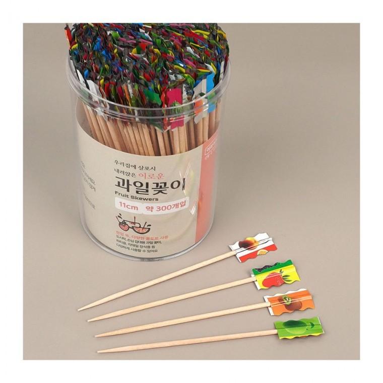 300p 원형 과일 꽂이 나무 간식 케이터링 디저트 꼬치 뷔페 핑거푸드 파티