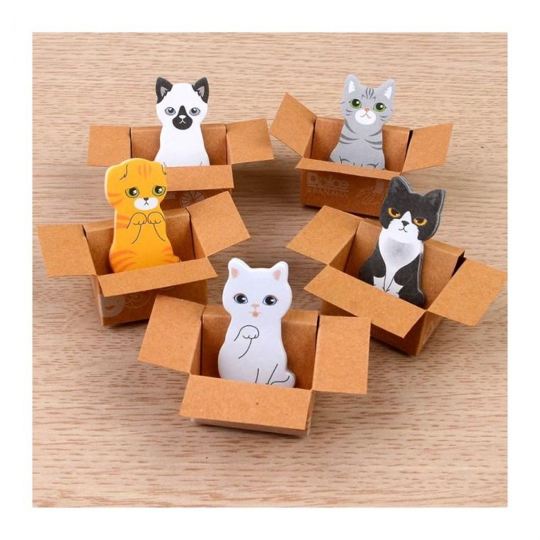 고양이 캐릭터 접착 필기 공부 귀여운 스티커 메모지 포스트잇 노트 사무