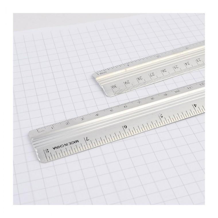 알루미늄 직자 20cm 눈금 스틸자 측정 제도 학교 문구 사무 30cm 철자