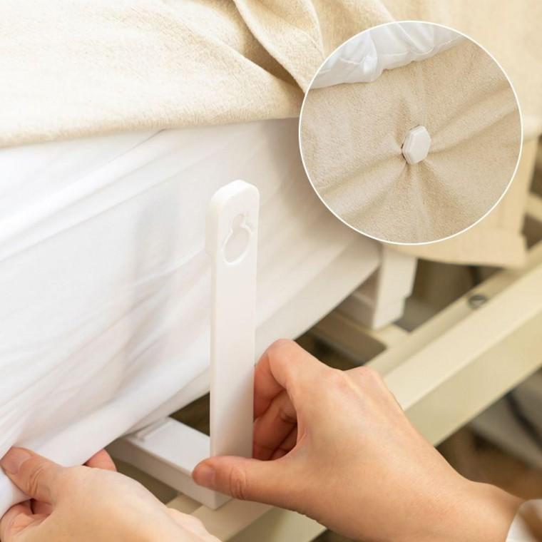 침대 시트 패드 고정핀 이불 밀림 방지 클립 4개입 커버 매트 침구 정리