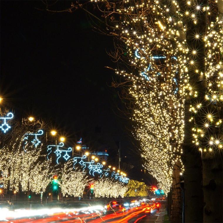 LED 200구 투명선 USB 줄전구 20m 웜색 USB LED전구