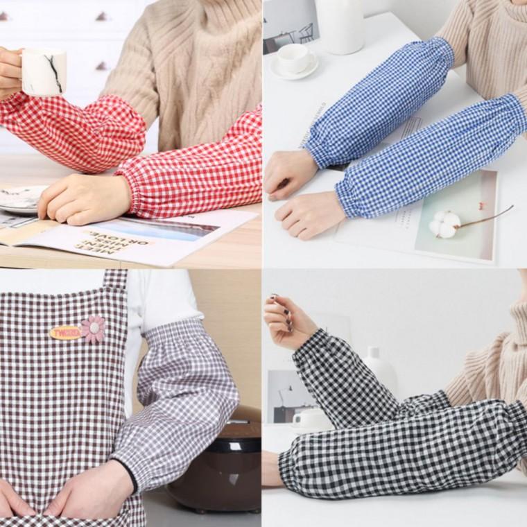 체크무늬 다용도 팔토시 1쌍 면토시 작업용팔토시 남자토시