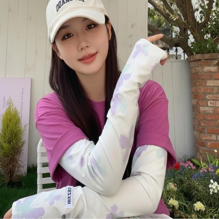 러블리한 패션아이템 나비 패턴 포인트 스포츠 팔토시