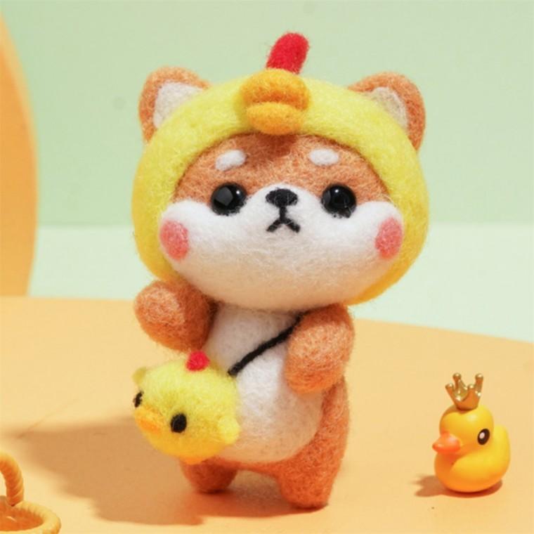 DIY 양모펠트 키트 병아리시바견 DIY양모펠트