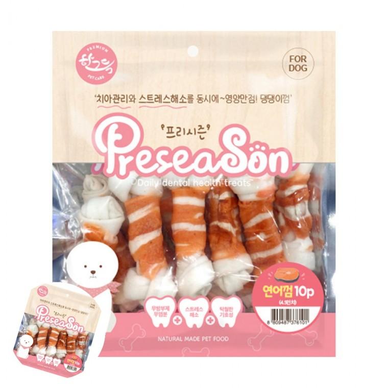 애견간식 강아지건강간식 강아지영양간식 강아지산책간식 개간식 프리시즌 딩고껌 10P 4.5in 연어껌 강아지