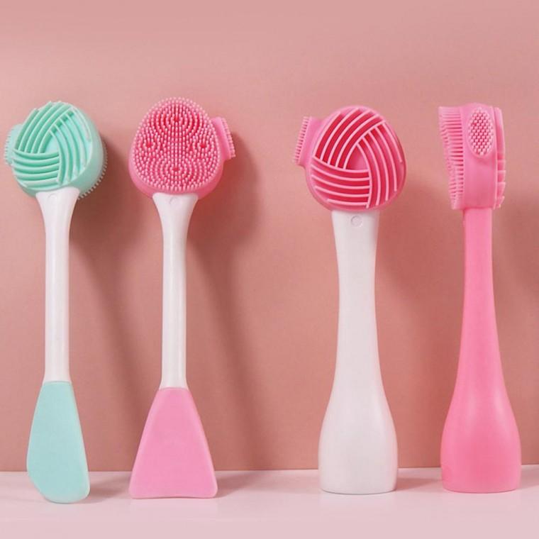 클렌징 실리콘 마사지 브러쉬 딥 블랙헤드 팩도포 브러쉬 솔 모공 양면헤드