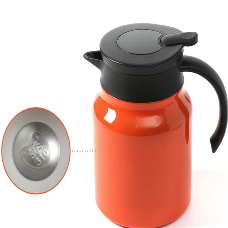 온도표시 보온주전자 900ml 오렌지 가정용보온주전자