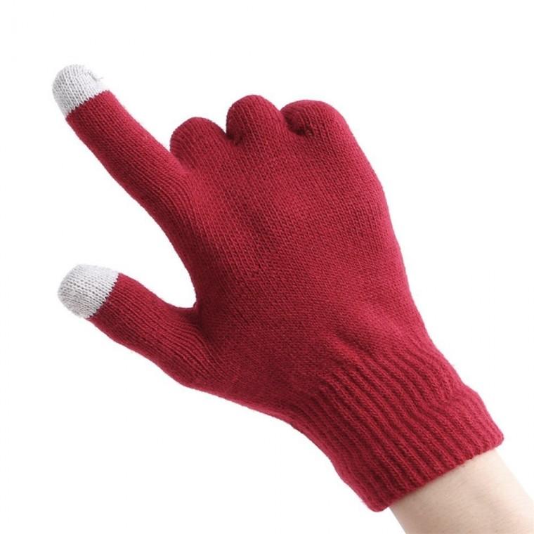 터치 니트장갑 레드 포근한 레드장갑